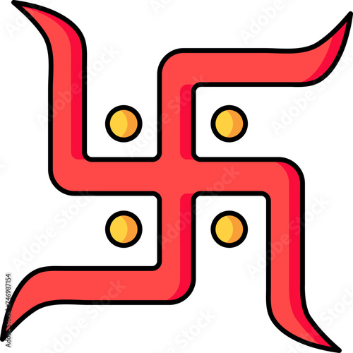 Swastika symbol or icon in red color.