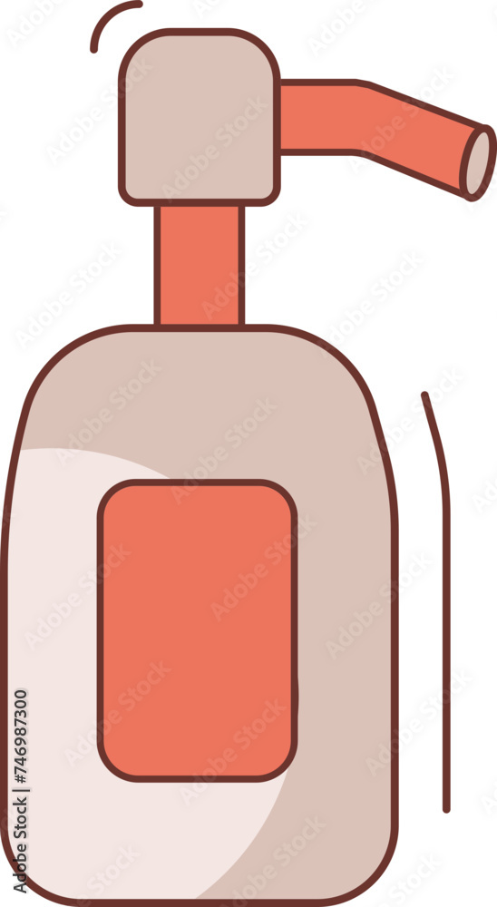Orange and Brown Pump Bottle icon on white background. Orange and Brown Pump Bottle icon on white background.