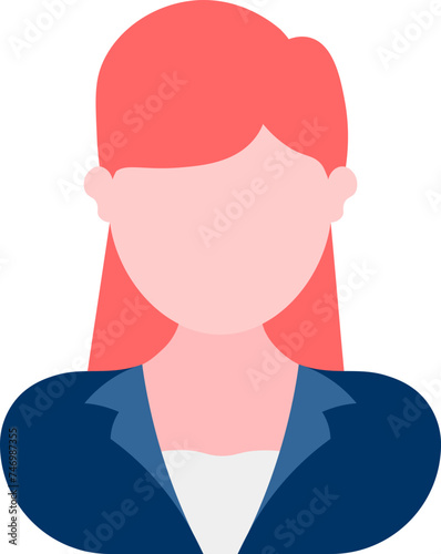 Vector illustration of Faceless woman wearing blue formal suit.