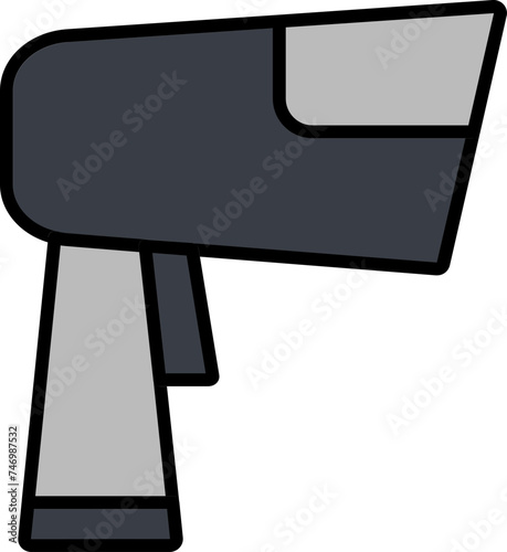 Infrared Thermometer Icon In Grey Color.