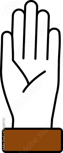 Palmistry Hand Icon in Flat Style.