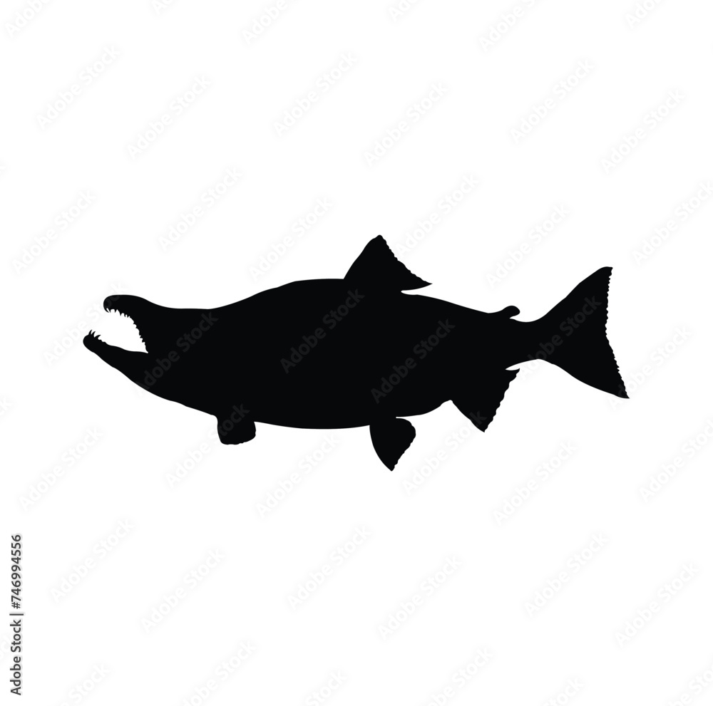 vector design of the silhouette of a predatory fish that has a unique body shape vector design of the silhouette of a predatory fish that has a unique body shape