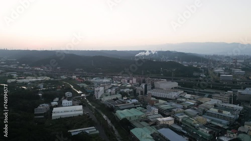 Pullback Drone View, Luzhu District Taoyuan Taiwan, Industrial Area photo