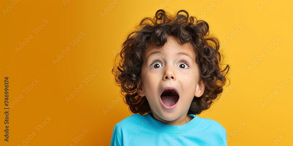Latin child astonished with joy copyspace available, Generative AI Latin child astonished with joy copyspace available, Generative AI