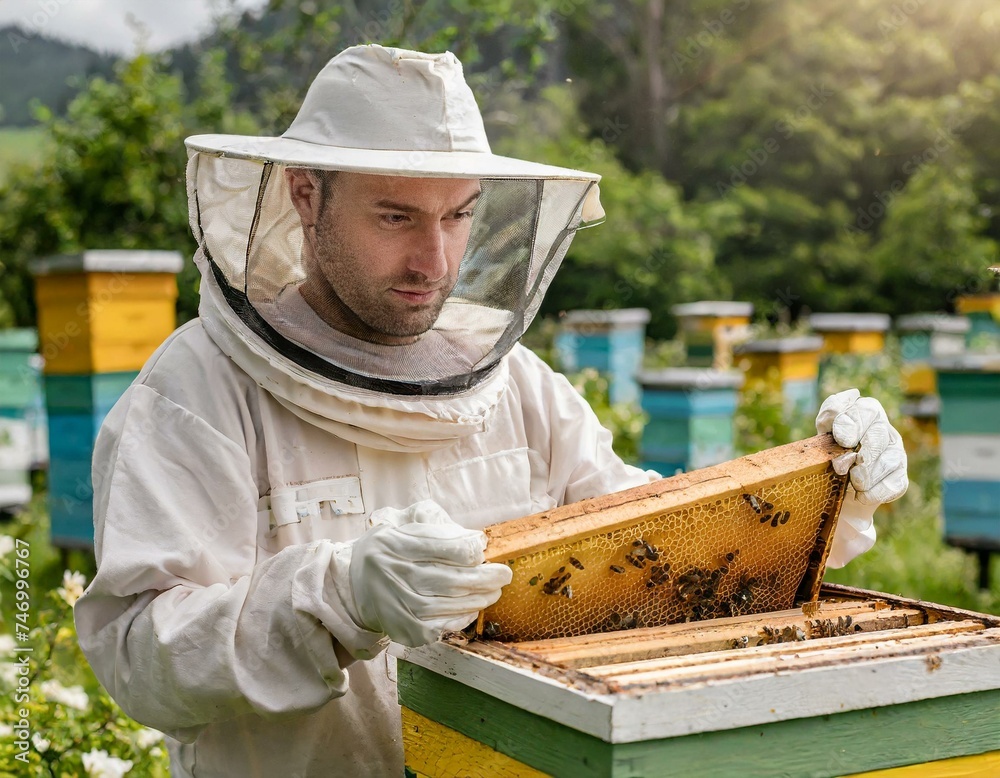 beekeeper working in his apiary beekeeper working in his apiary