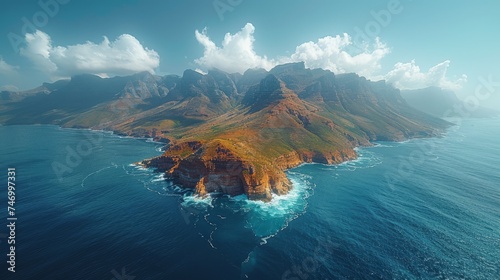 Chapman's Peak Cape Town landscape shot sea view and mountains 