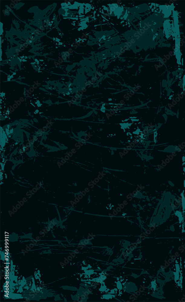 Turquoise grunge style background. Vector texture of paint, streaks, blotches