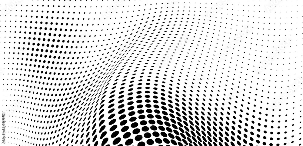 Vector black and white halftone texture made of waves Vector black and white halftone texture made of waves