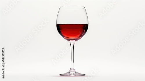 a close up of a wine glass with red wine in it on a white background with a reflection of the wine in the glass.