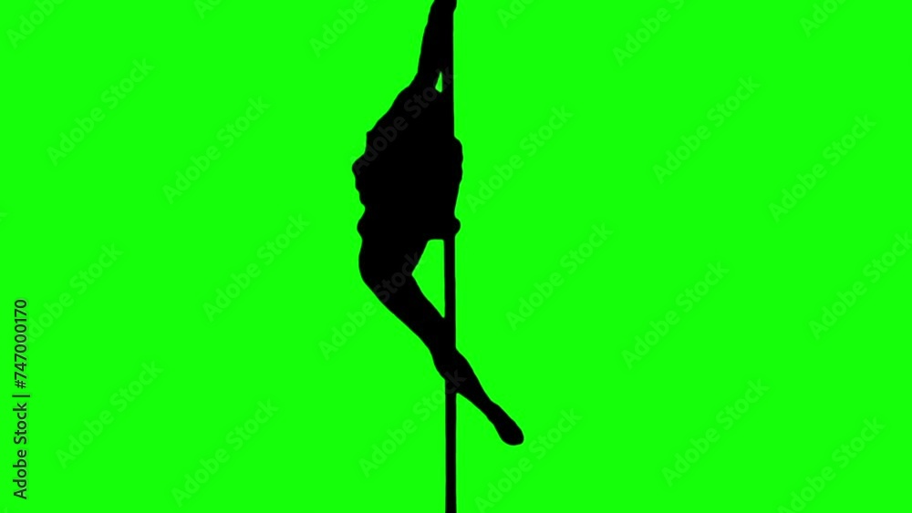 Silhouette sexy girl pole dancing on green screen backgrounds for compositing and presentation. Silhouette sexy girl pole dancing on green screen backgrounds for compositing and presentation.