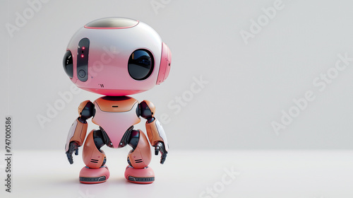 An image of a modern, sophisticated robot designed with high-tech features and artificial intelligence capabilities on white background