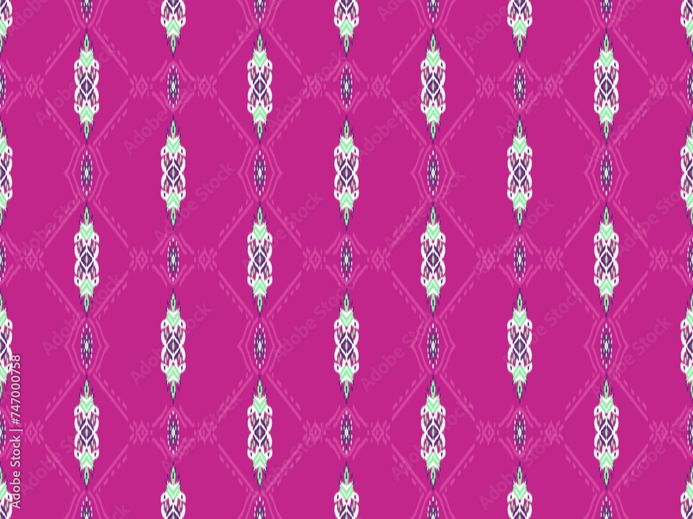 asian ikat seamless pattern traditional design illustration for background carpet clothing and home decoration 