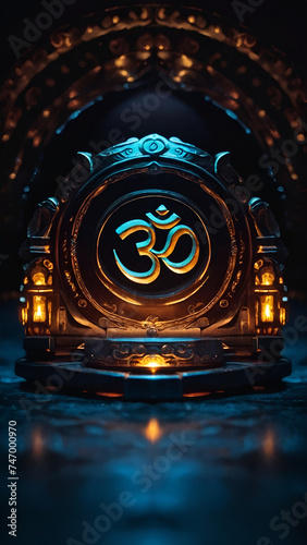Om symbol in a colorful design. This high-quality artwork celebrates Hindu spirituality with a burst of vibrant colors, evoking a sense of joy and positivity. Whether you're a follower of Hinduism