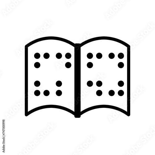  braille book line icon