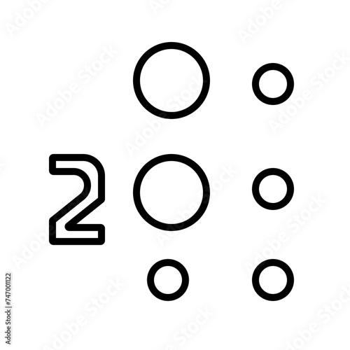 two Braille line icon