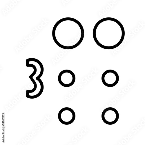 three Braille line icon