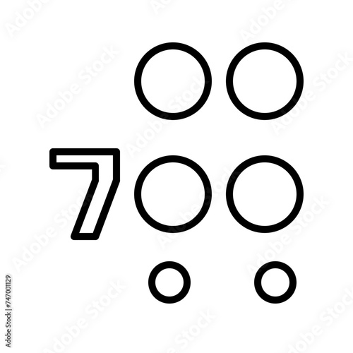 seven Braille line icon