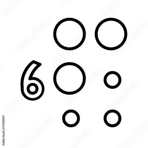  six Braille line icon