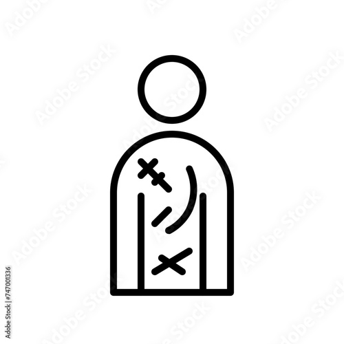 slaves were tortured line icon