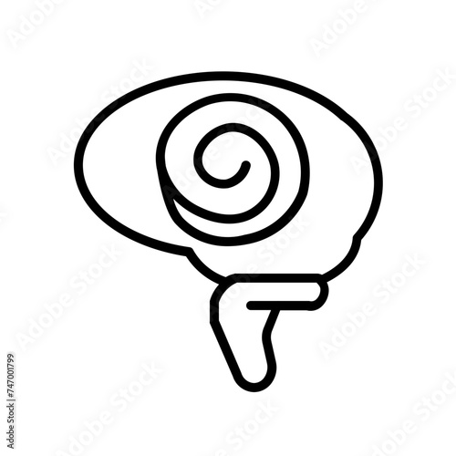 hypnotic brain line icon