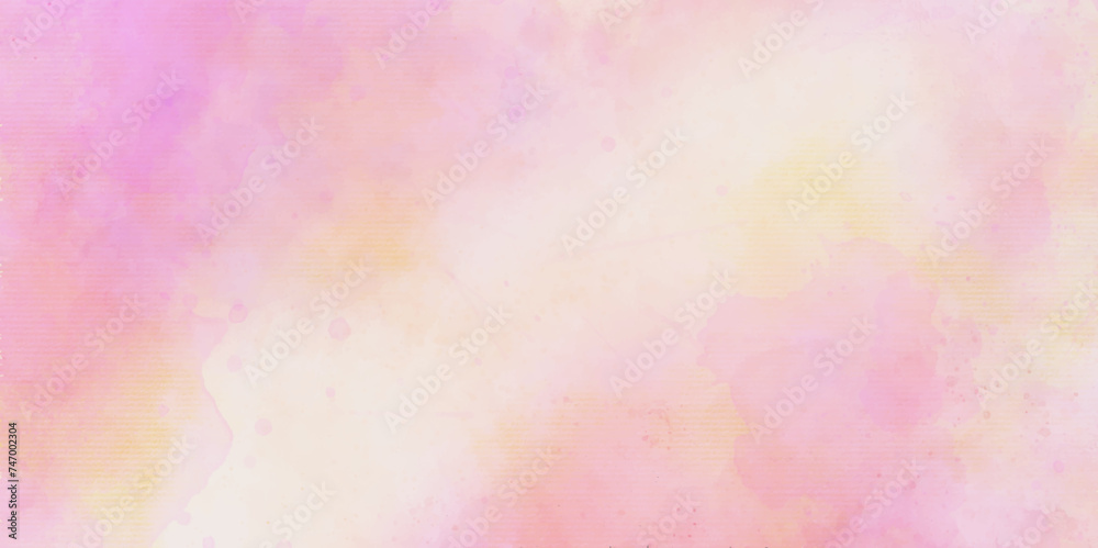 Abstract pink sky cloud multicolor paint vintage wall grunge watercolor texture backdrop background. summer winter day and pattern clouds backdrop pink color bright wallpaper.	
