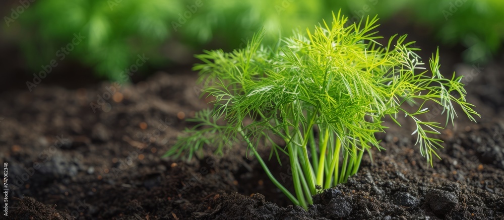 Vibrant Growth: Macro Shot of a Thriving Plant in Fertile Soil Vibrant Growth: Macro Shot of a Thriving Plant in Fertile Soil