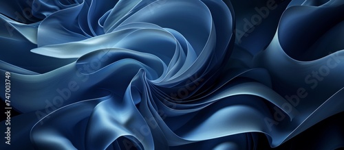 Fluid Blue Abstract Background with Dynamic Wavy Pattern for Design Projects