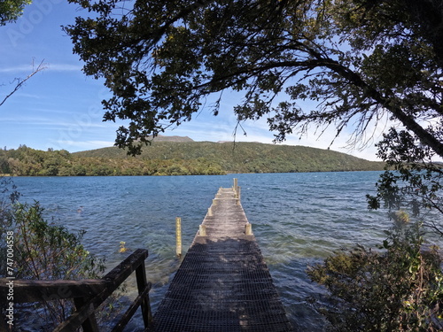 Tarawera Cascades : Lush Green Forest meets Clear Water of Tarawera River, Must See Waterfall in North Island, New Zealand photo