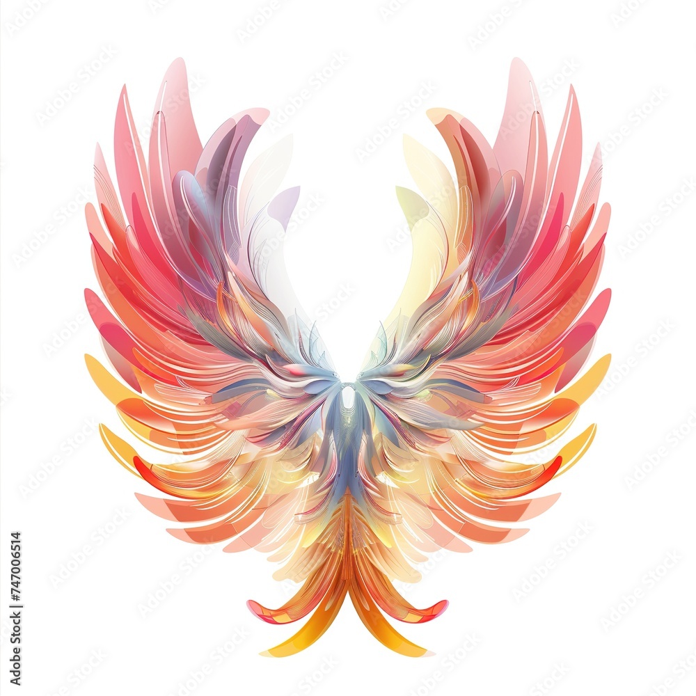Angel wings isolated on white background.	