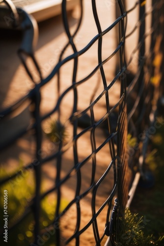 a close-up of a chain link fence