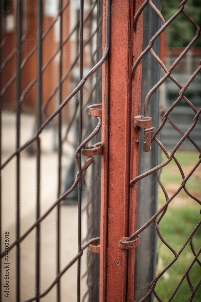 a close-up of a chain link fence a close-up of a chain link fence