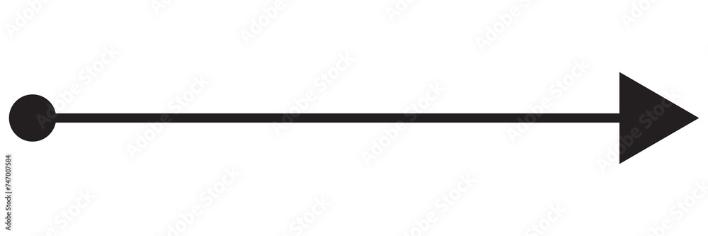 Straight line with point on start and arrow on finish. Symbol of direction, aim, target, path, easy challenge, fast way, ideal plan isolated on white background. Vector graphic illustration Straight line with point on start and arrow on finish. Symbol of direction, aim, target, path, easy challenge, fast way, ideal plan isolated on white background. Vector graphic illustration