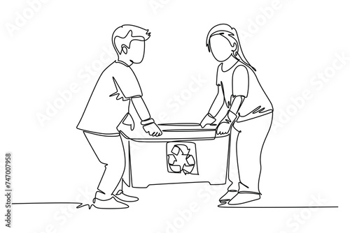 Continuous one line drawing sustainable home  concept. Doodle vector illustration.