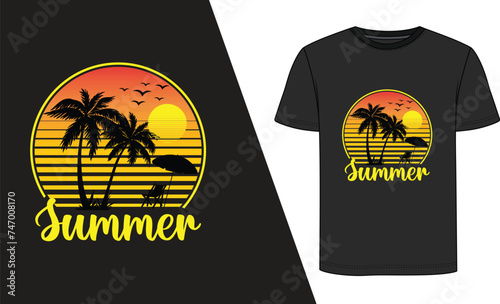 summer scenary t shirt design