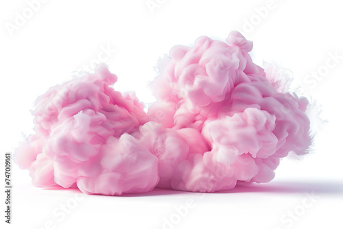 Pink cotton candy isolated on white background.