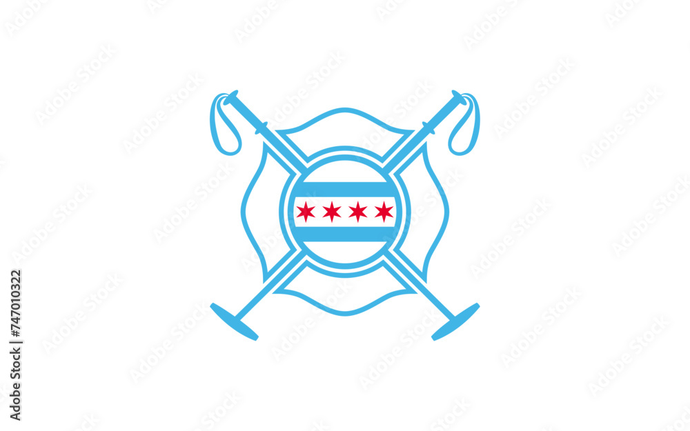 Emblem badge Chicago polo logo, chicago polo logo vintage retro style