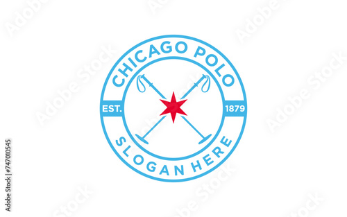 Emblem badge Chicago polo logo, chicago polo logo vintage retro style