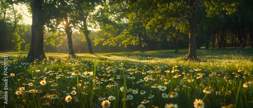 sunset in the park