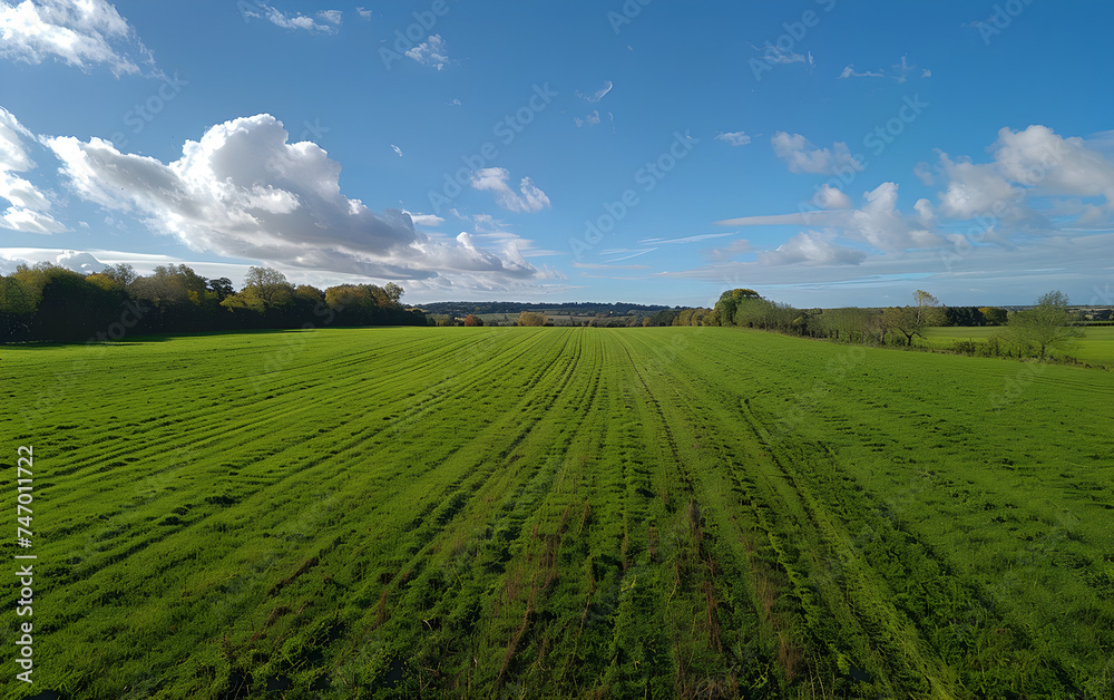 field with blue sky