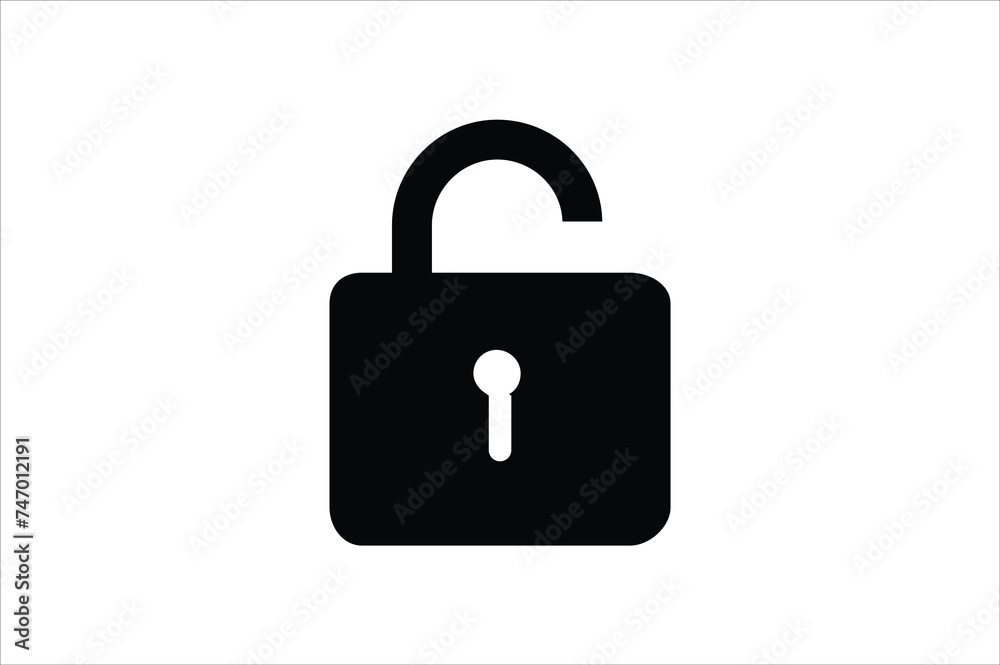 unlock icon flat vector icon security concept unlock icon flat vector icon security concept