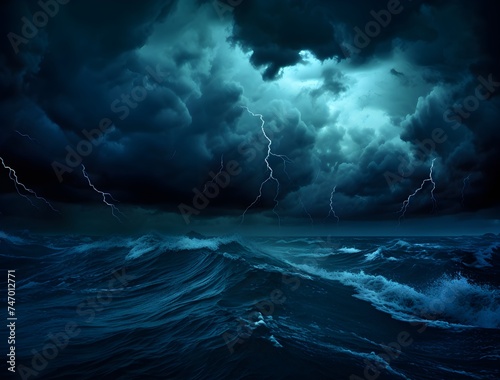 storm clouds over the sea in blue © Sabir