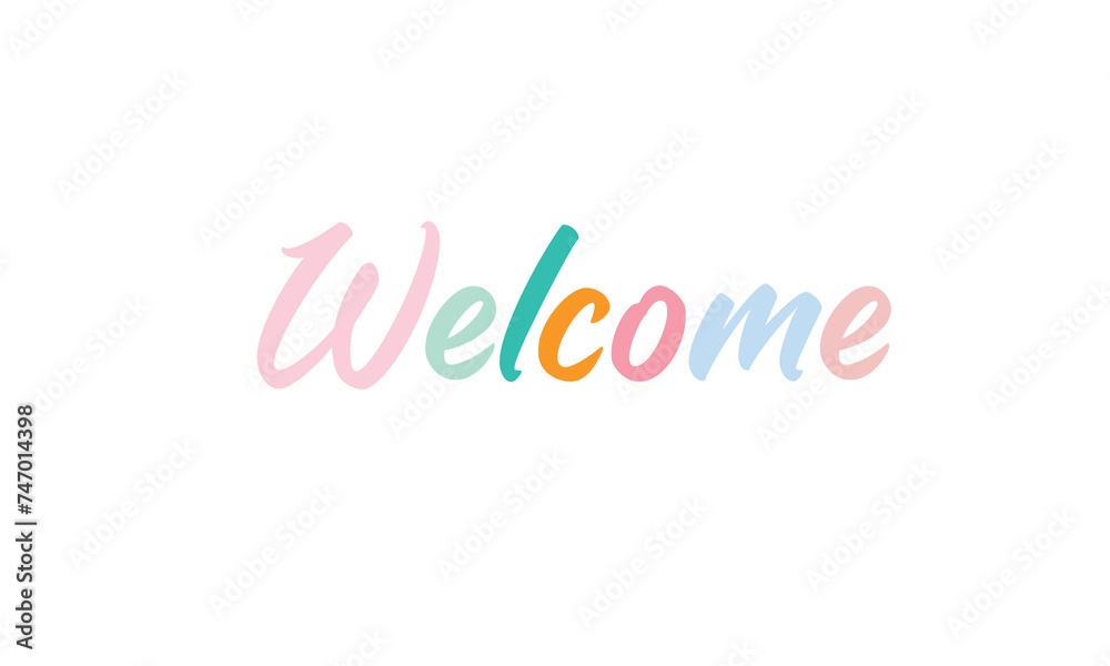 Welcome baby color word texture text suitable for card, brochure or typography design