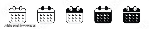 calendar icon set. deadline calendar icon symbol sign, vector illustration