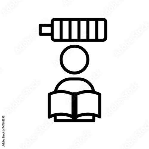 increase knowledge line icon