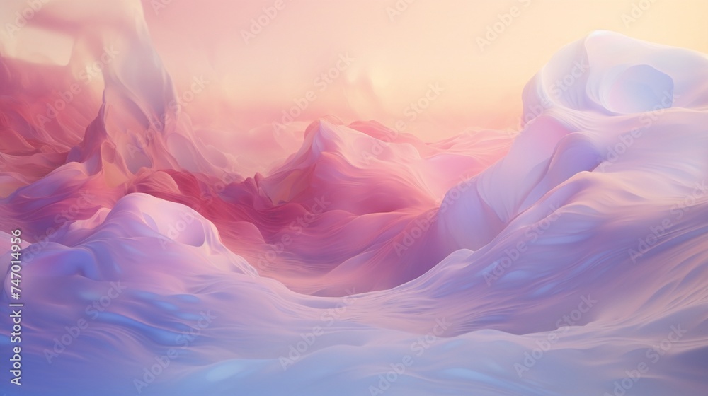 Soft gradients melting into each other, forming a dreamy and ethereal abstract landscape - obrazy, fototapety, plakaty 