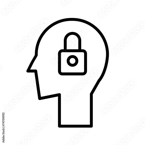  mind locked line icon