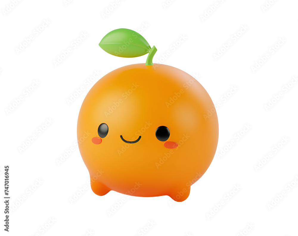 Fototapeta premium 3D render of cute orange isolated