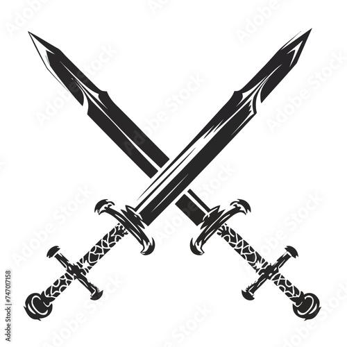 Monochrome sword silhouette Vector