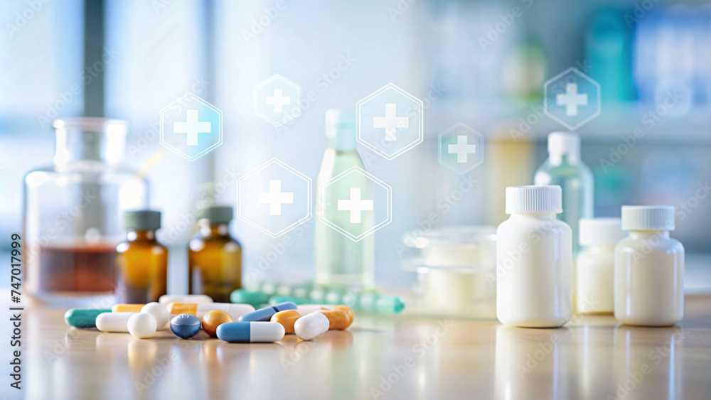 Medical Supplies: Bottles of Pills and Tablets Medical Supplies: Bottles of Pills and Tablets
