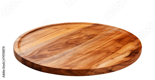 Round wooden serving platter, cut out